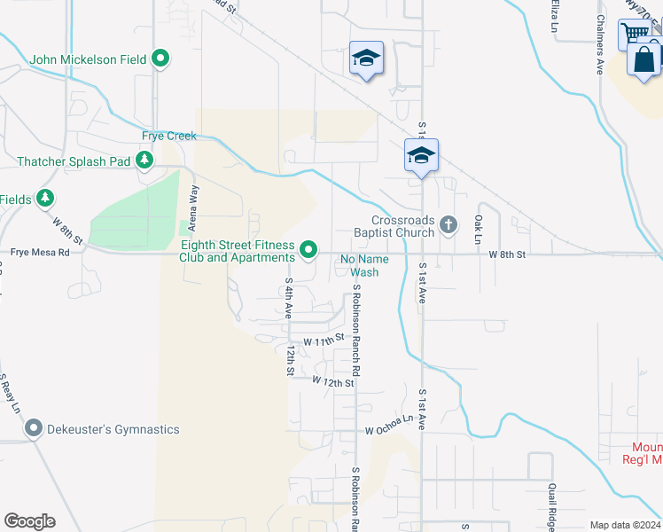 map of restaurants, bars, coffee shops, grocery stores, and more near 3275 West 8th Street in Thatcher