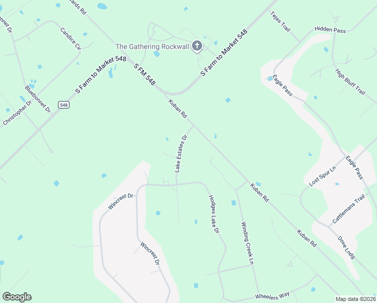 map of restaurants, bars, coffee shops, grocery stores, and more near 1500 Winding Creek Lane in Rockwall