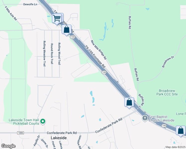 map of restaurants, bars, coffee shops, grocery stores, and more near 6288 Adelbert Drive in Fort Worth
