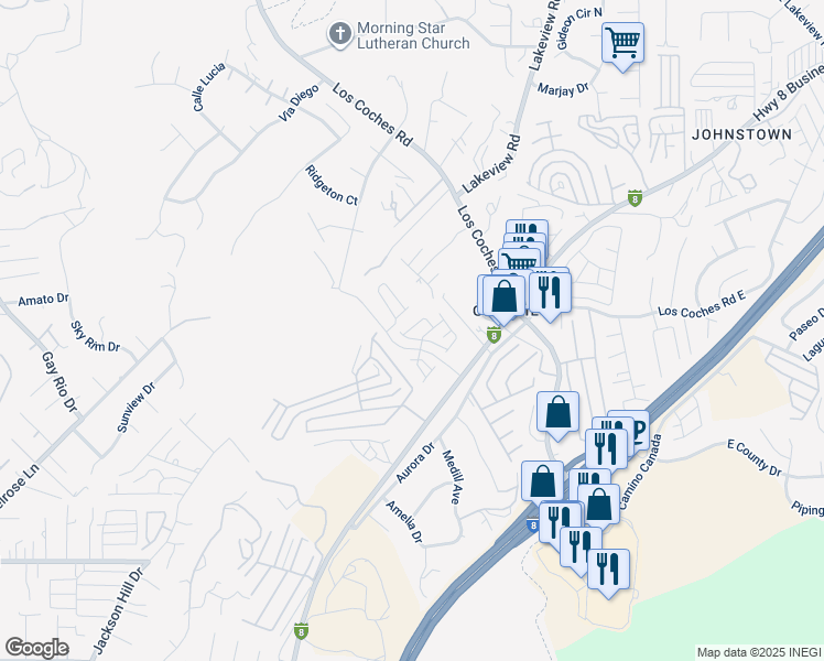 map of restaurants, bars, coffee shops, grocery stores, and more near 13217 Midnight Star Way in Lakeside