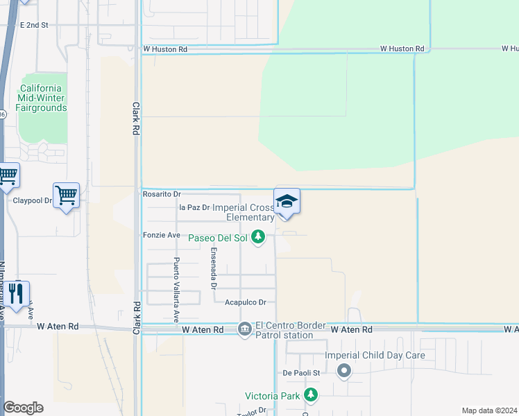map of restaurants, bars, coffee shops, grocery stores, and more near in Imperial