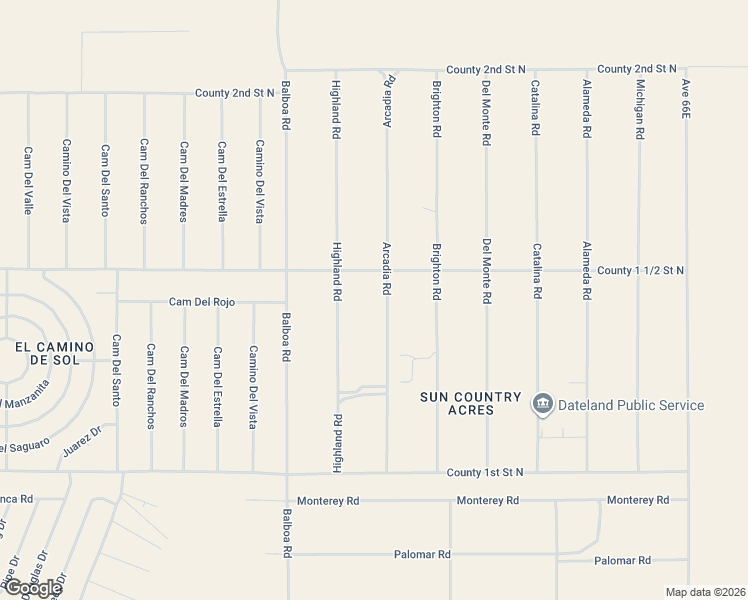 map of restaurants, bars, coffee shops, grocery stores, and more near 1244-1298 Arcadia Road in Dateland