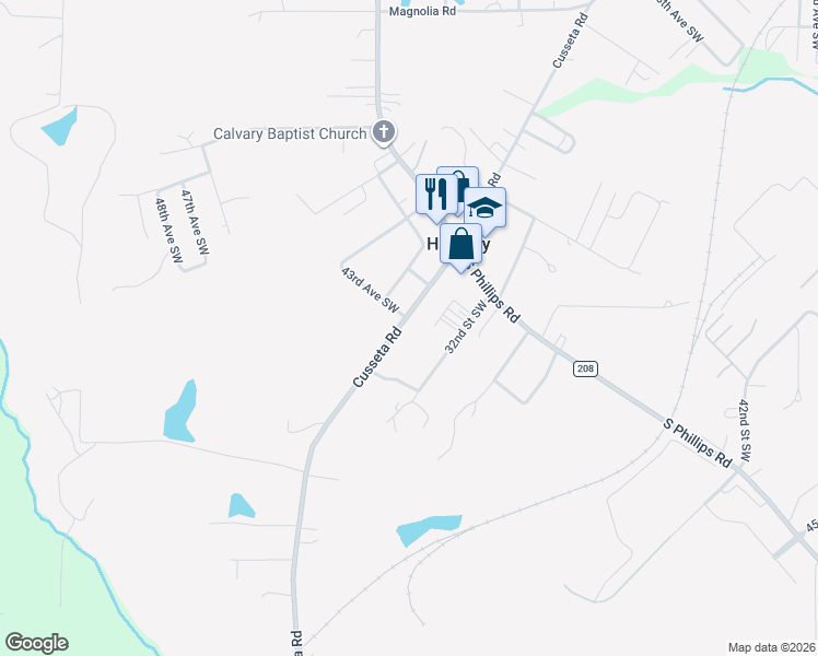 map of restaurants, bars, coffee shops, grocery stores, and more near 4301-4311 Cusseta Rd in Lanett