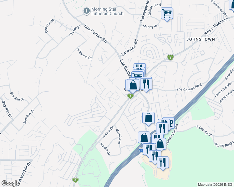 map of restaurants, bars, coffee shops, grocery stores, and more near 13251 N Peak Vista Drive in Lakeside