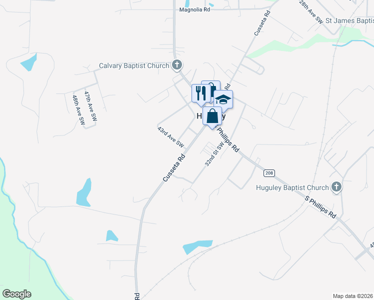 map of restaurants, bars, coffee shops, grocery stores, and more near 4301 Cusseta Road in Lanett