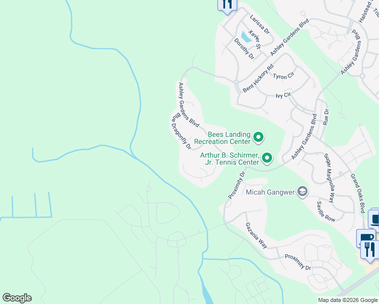 map of restaurants, bars, coffee shops, grocery stores, and more near 461 Blue Dragonfly Drive in Charleston