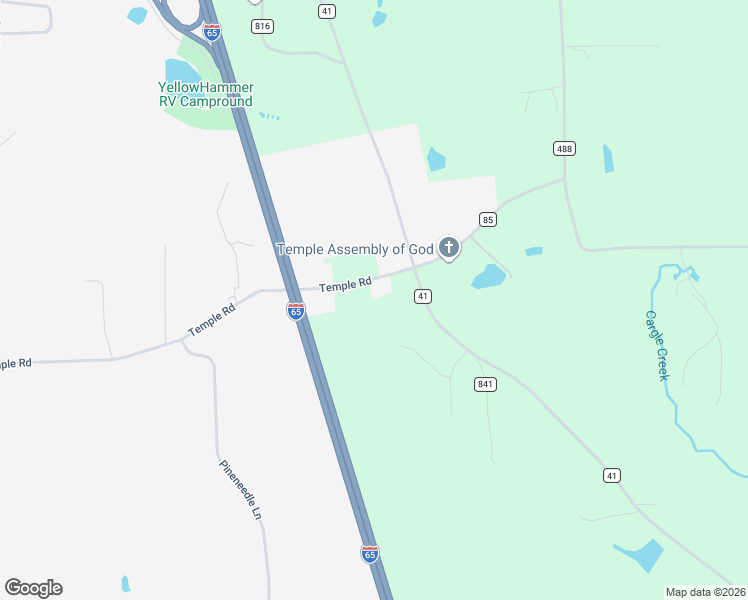 map of restaurants, bars, coffee shops, grocery stores, and more near 2240 Temple Road in Clanton