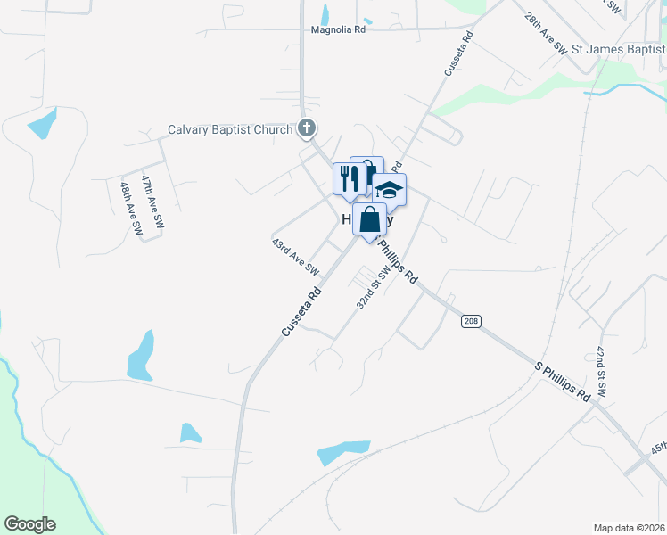 map of restaurants, bars, coffee shops, grocery stores, and more near 4301-4311 Cusseta Rd in Lanett