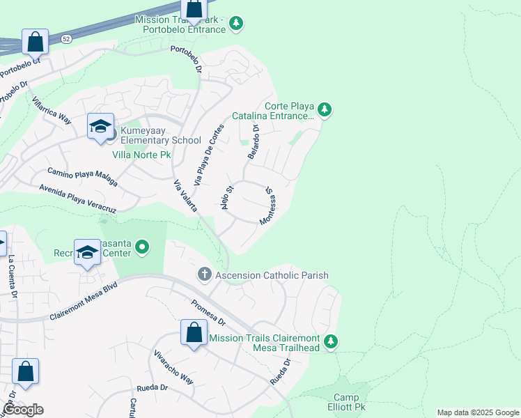 map of restaurants, bars, coffee shops, grocery stores, and more near 11262 Alejo Lane in San Diego