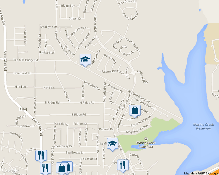 map of restaurants, bars, coffee shops, grocery stores, and more near 5808 Glenshee Drive in Fort Worth