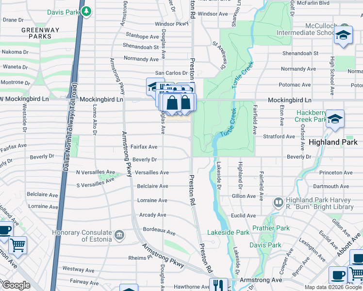 map of restaurants, bars, coffee shops, grocery stores, and more near 4215 Edmondson Avenue in Dallas