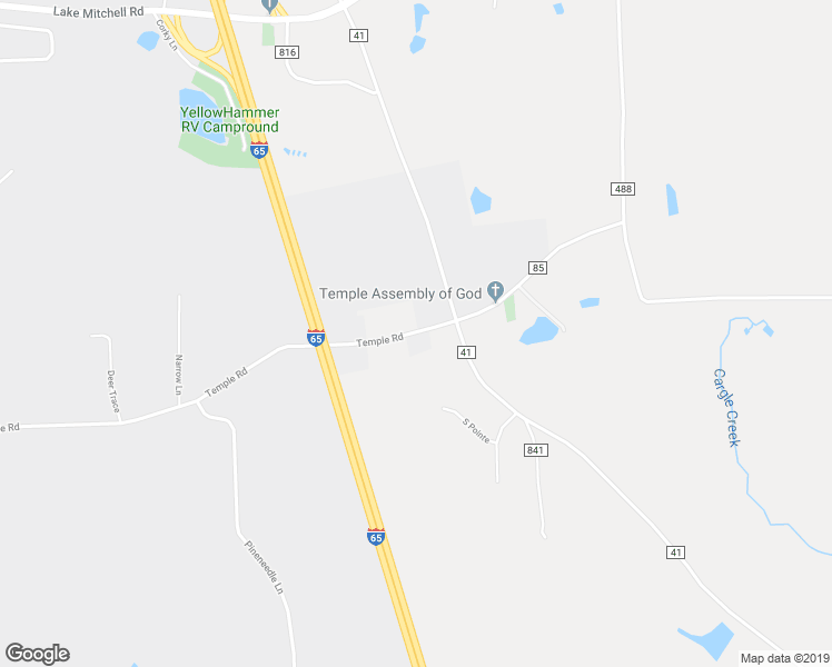 map of restaurants, bars, coffee shops, grocery stores, and more near 2240 Temple Road in Clanton