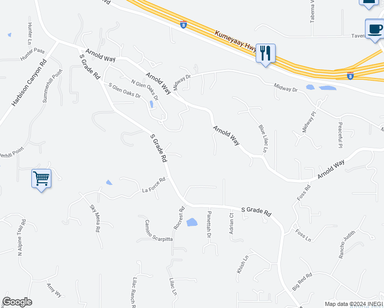 map of restaurants, bars, coffee shops, grocery stores, and more near 770 South Grade Road in Alpine