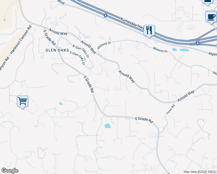 map of restaurants, bars, coffee shops, grocery stores, and more near 770 South Grade Road in Alpine