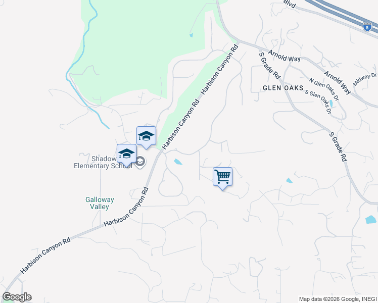 map of restaurants, bars, coffee shops, grocery stores, and more near 8835 Summerhill Point in Alpine