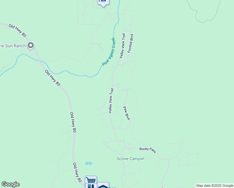 map of restaurants, bars, coffee shops, grocery stores, and more near 8150 Buckthorn Trail in Pine Valley