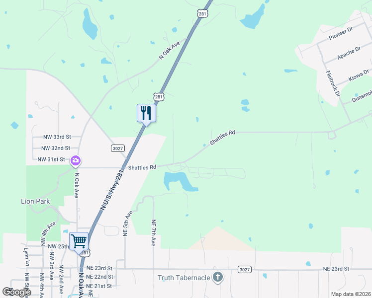 map of restaurants, bars, coffee shops, grocery stores, and more near 166 Myers Lane in Mineral Wells