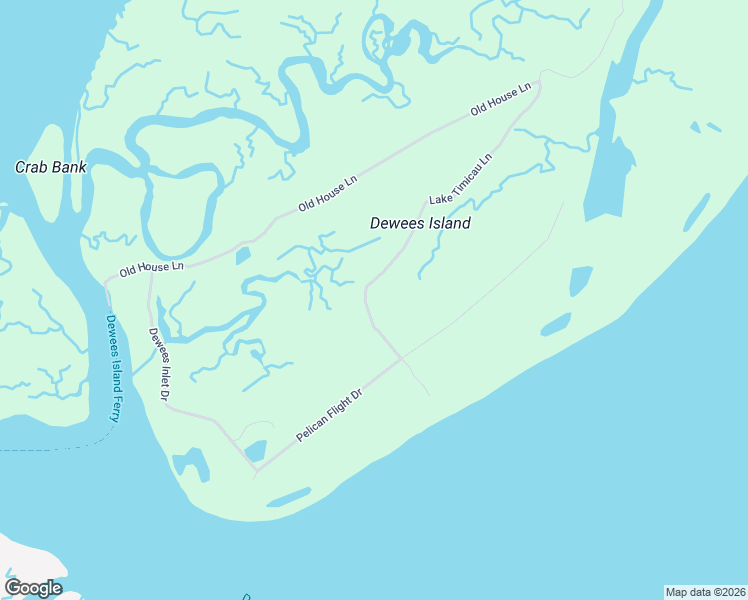 map of restaurants, bars, coffee shops, grocery stores, and more near 122 Lake Timicau Lane in Dewees Island