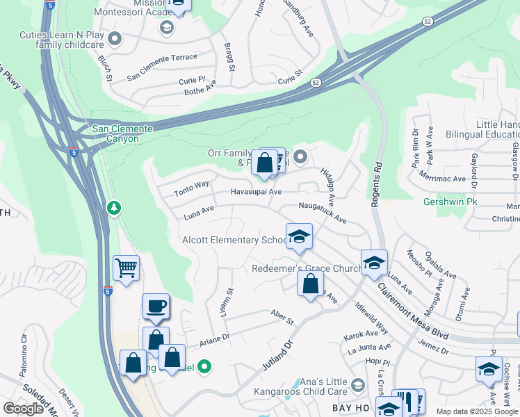 map of restaurants, bars, coffee shops, grocery stores, and more near 2850 Luna Avenue in San Diego