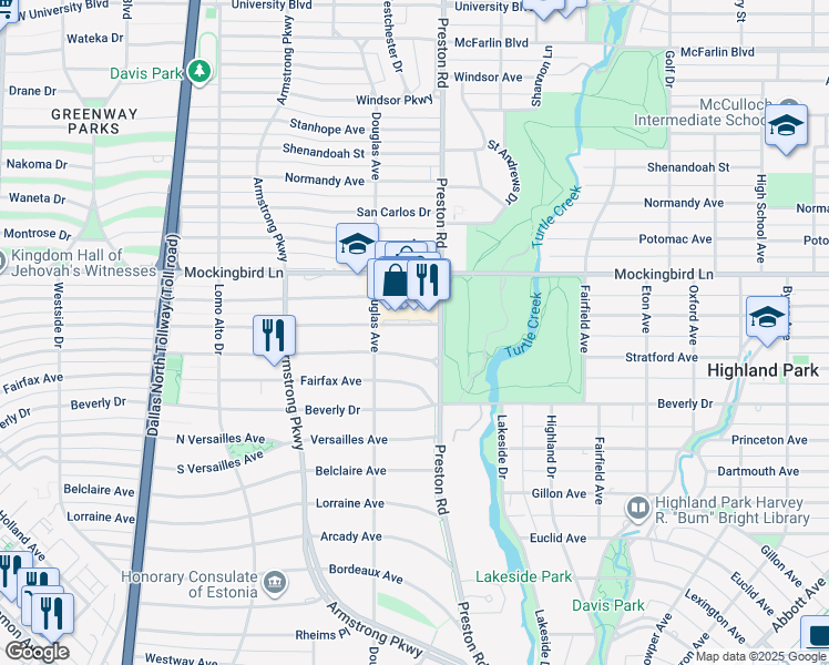 map of restaurants, bars, coffee shops, grocery stores, and more near 4217 Livingston Avenue in Dallas