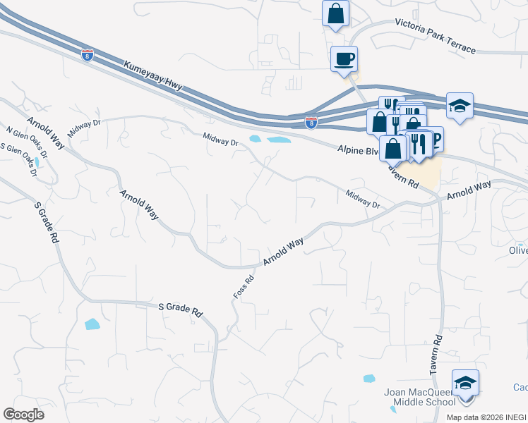 map of restaurants, bars, coffee shops, grocery stores, and more near 1392 Nancy Lee Lane in Alpine