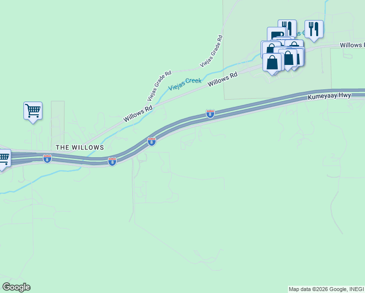 map of restaurants, bars, coffee shops, grocery stores, and more near 4631 Alpine Boulevard in Alpine
