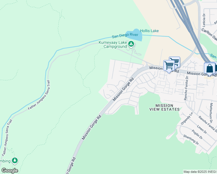 map of restaurants, bars, coffee shops, grocery stores, and more near in Santee