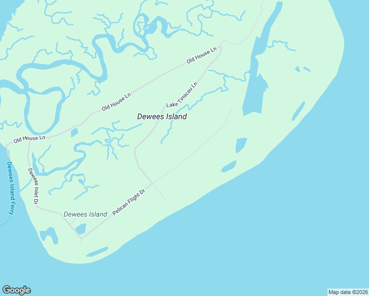 map of restaurants, bars, coffee shops, grocery stores, and more near 362 Pelican Flight Drive in Dewees Island