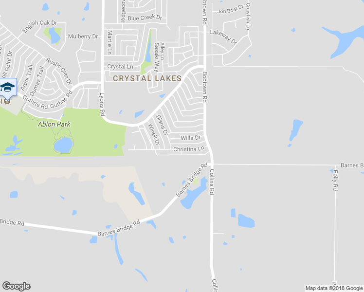 map of restaurants, bars, coffee shops, grocery stores, and more near 7017 Christina Ln in Garland