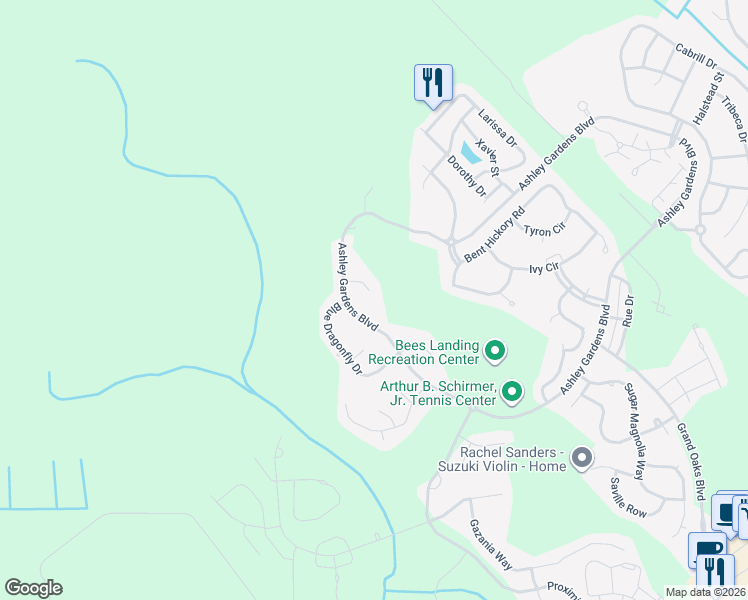 map of restaurants, bars, coffee shops, grocery stores, and more near 225 Summer Rain Court in Charleston