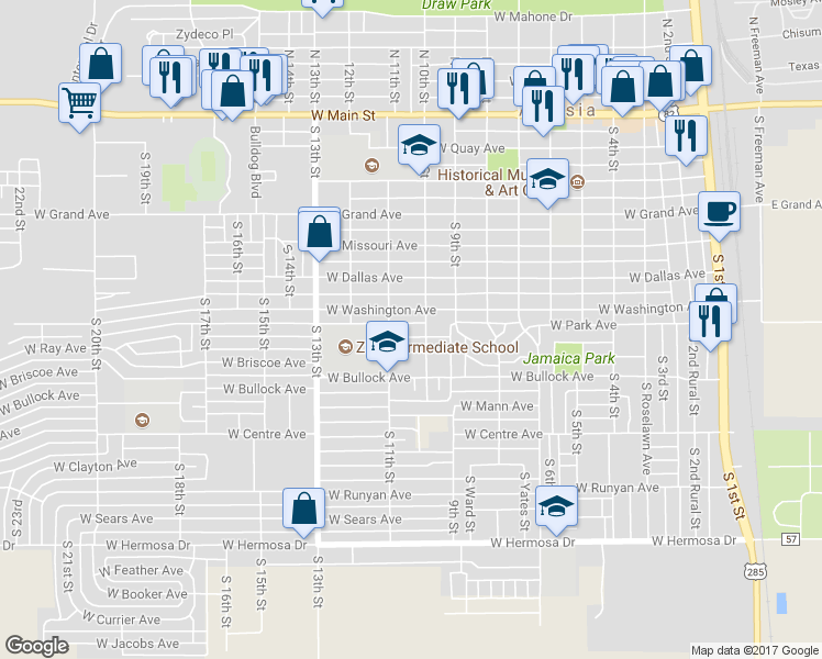 map of restaurants, bars, coffee shops, grocery stores, and more near 1008 West Ray Avenue in Artesia