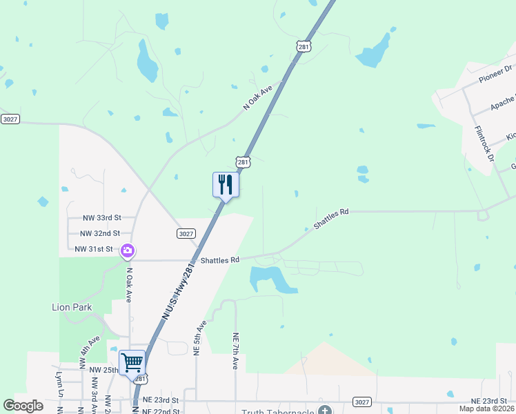 map of restaurants, bars, coffee shops, grocery stores, and more near 166 Myers Lane in Mineral Wells