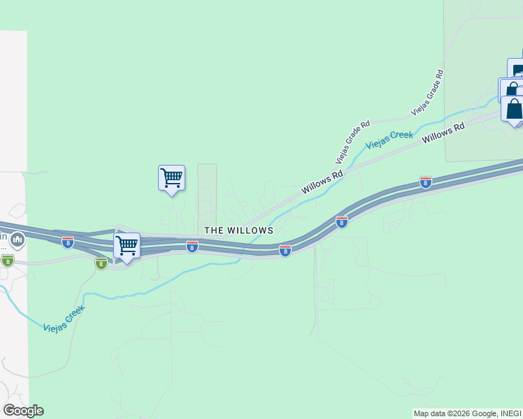 map of restaurants, bars, coffee shops, grocery stores, and more near 1390 Willowside Terrace in Alpine