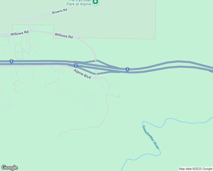 map of restaurants, bars, coffee shops, grocery stores, and more near 6185 Alpine Blvd in Alpine