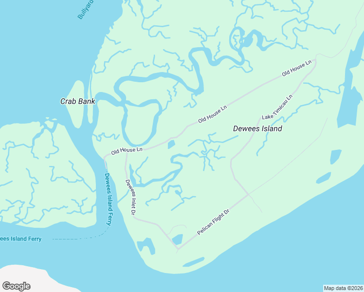 map of restaurants, bars, coffee shops, grocery stores, and more near 243 Old House Lane in Dewees Island