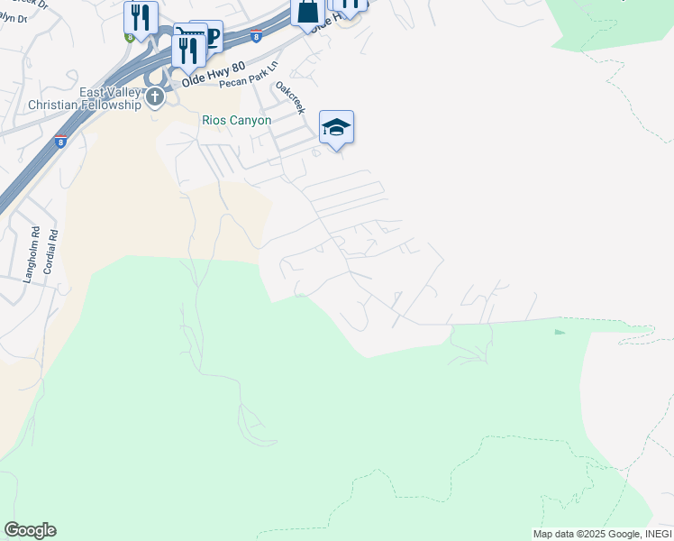 map of restaurants, bars, coffee shops, grocery stores, and more near 14357 Ruis Road in El Cajon