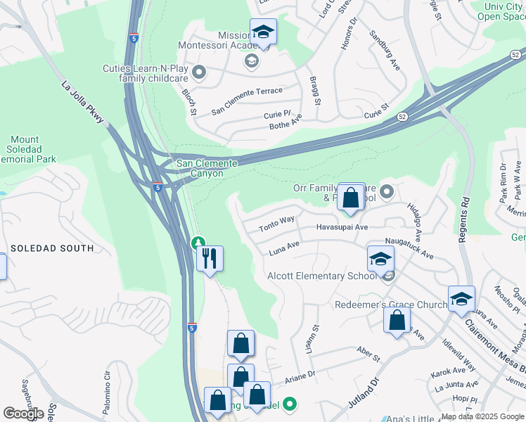 map of restaurants, bars, coffee shops, grocery stores, and more near 2656 Wyandotte Avenue in San Diego