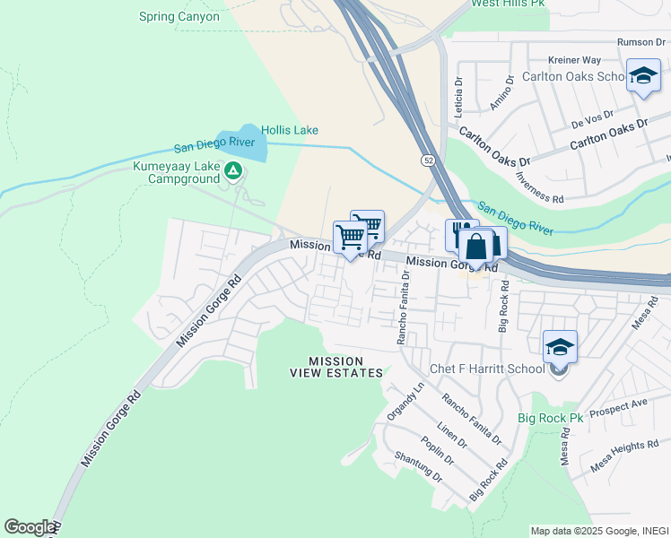 map of restaurants, bars, coffee shops, grocery stores, and more near 1408 Rosemonde Lane in Santee