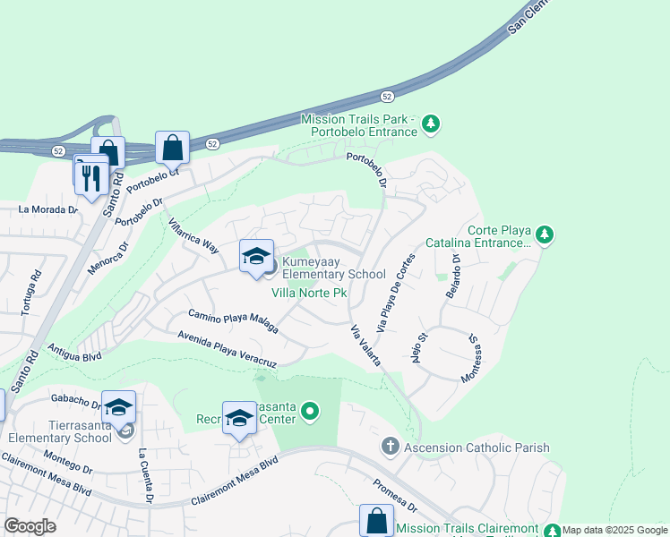 map of restaurants, bars, coffee shops, grocery stores, and more near 11237 Corte Playa Azteca in San Diego