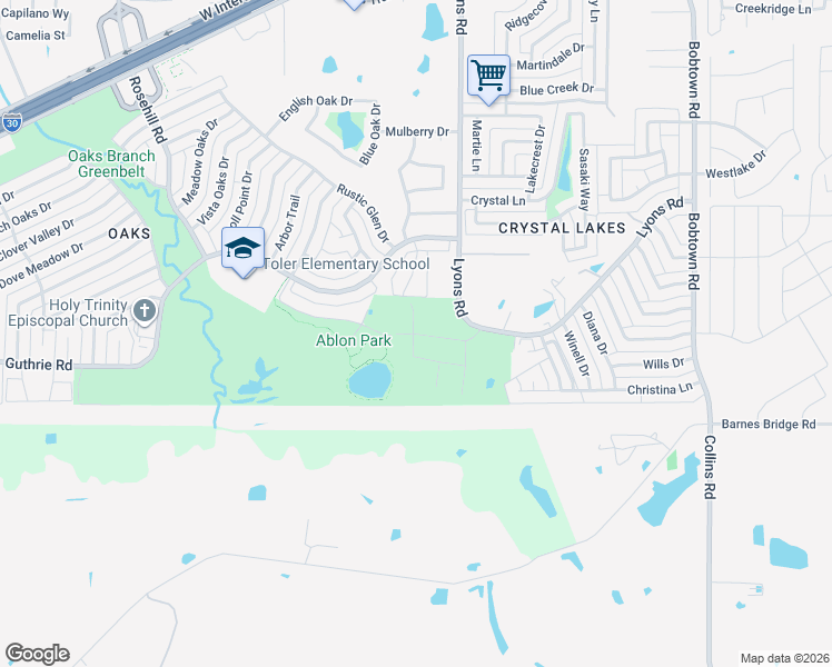 map of restaurants, bars, coffee shops, grocery stores, and more near 24 Campbell Court in Garland