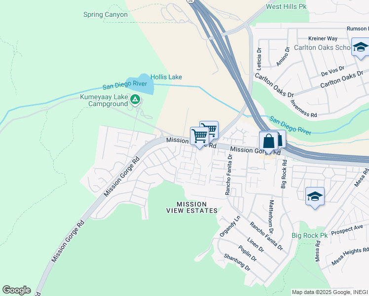 map of restaurants, bars, coffee shops, grocery stores, and more near 1801 Clare Lane in Santee