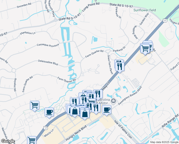 map of restaurants, bars, coffee shops, grocery stores, and more near 1302 Ventura Place in Mount Pleasant