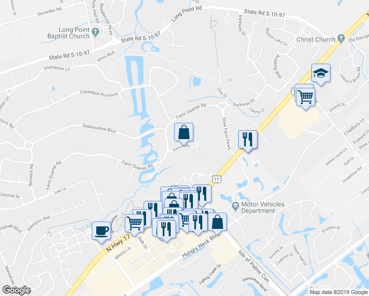 map of restaurants, bars, coffee shops, grocery stores, and more near 1301 Ventura Place in Mount Pleasant