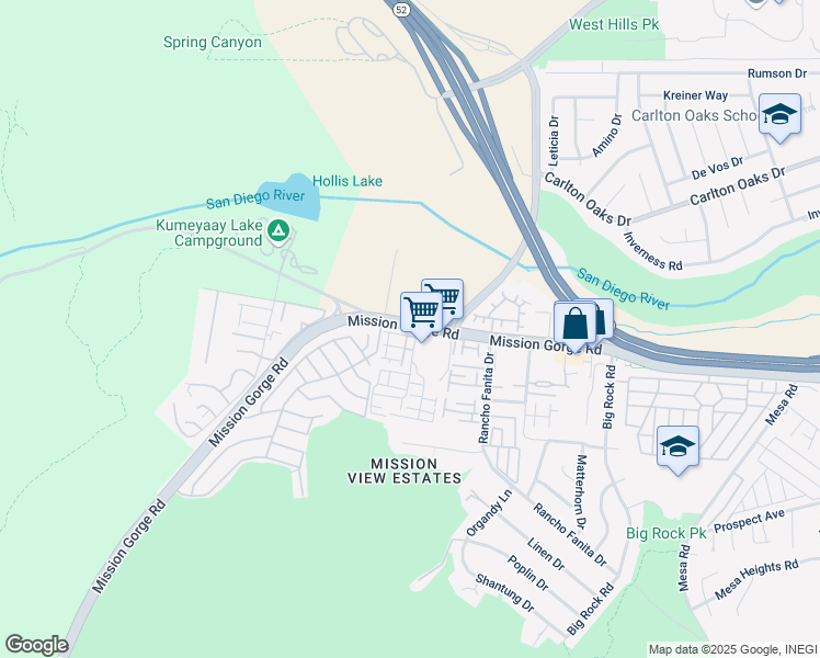 map of restaurants, bars, coffee shops, grocery stores, and more near 1408 Rosemonde Lane in Santee