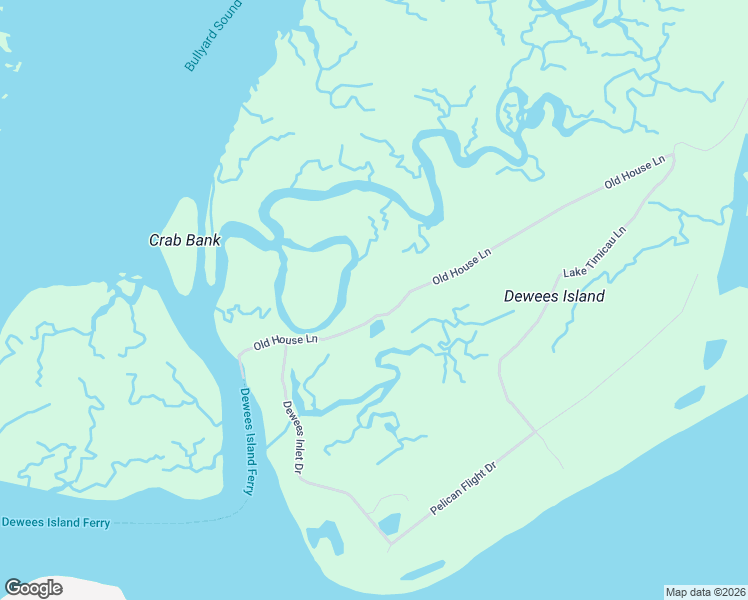 map of restaurants, bars, coffee shops, grocery stores, and more near 243 Old House Lane in Dewees Island