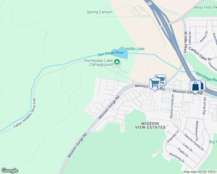 map of restaurants, bars, coffee shops, grocery stores, and more near 7508 Eagle Drive in Santee