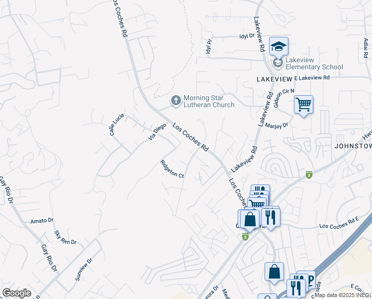 map of restaurants, bars, coffee shops, grocery stores, and more near 8898 Burkshire Place in Lakeside