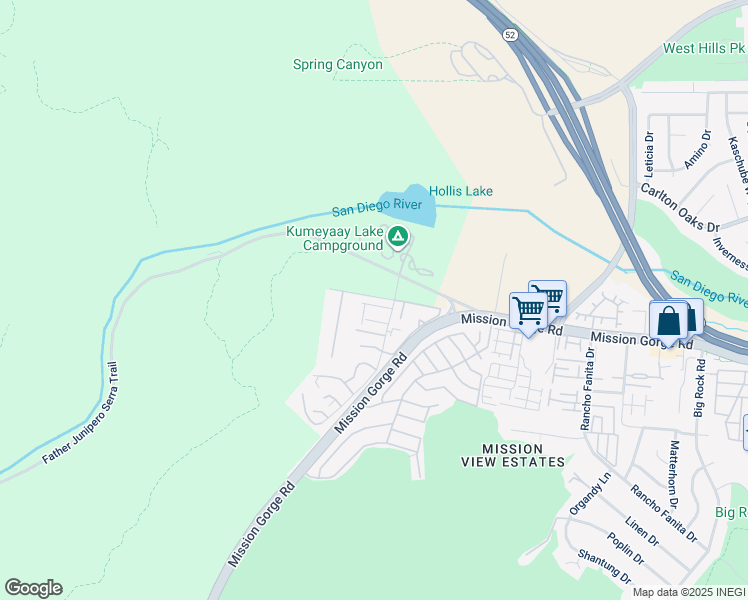 map of restaurants, bars, coffee shops, grocery stores, and more near 7508 Eagle Drive in Santee