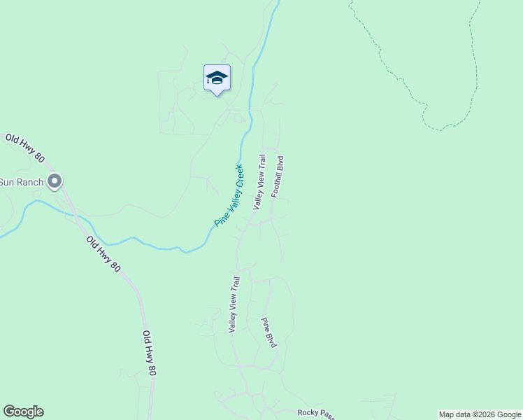 map of restaurants, bars, coffee shops, grocery stores, and more near 8435 Valley View Trail in Pine Valley