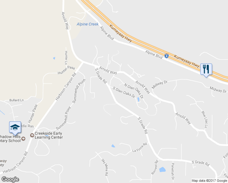 map of restaurants, bars, coffee shops, grocery stores, and more near 523 South Glen Oaks Drive in Alpine